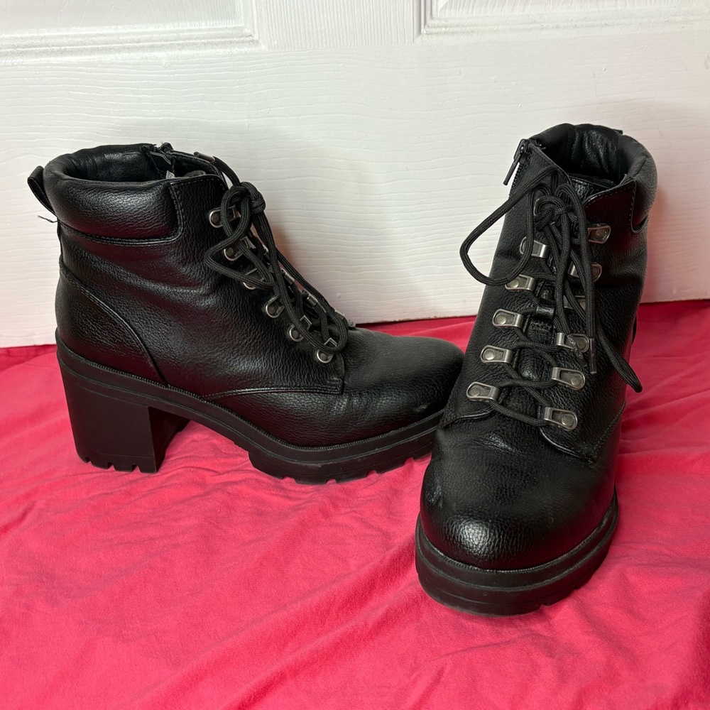 Black Leather Ankle Boots